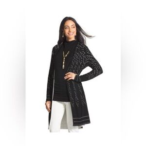 Chico's Black Label Half-Dot Duster Cardigan